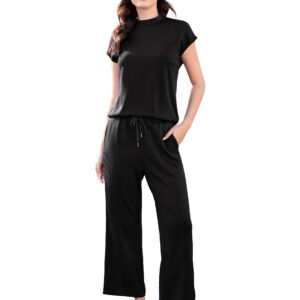 Totatuit Women's 2 Piece Lounge Set Summer Outfits Travel Airport Tracksuit Wide Leg Loungewear