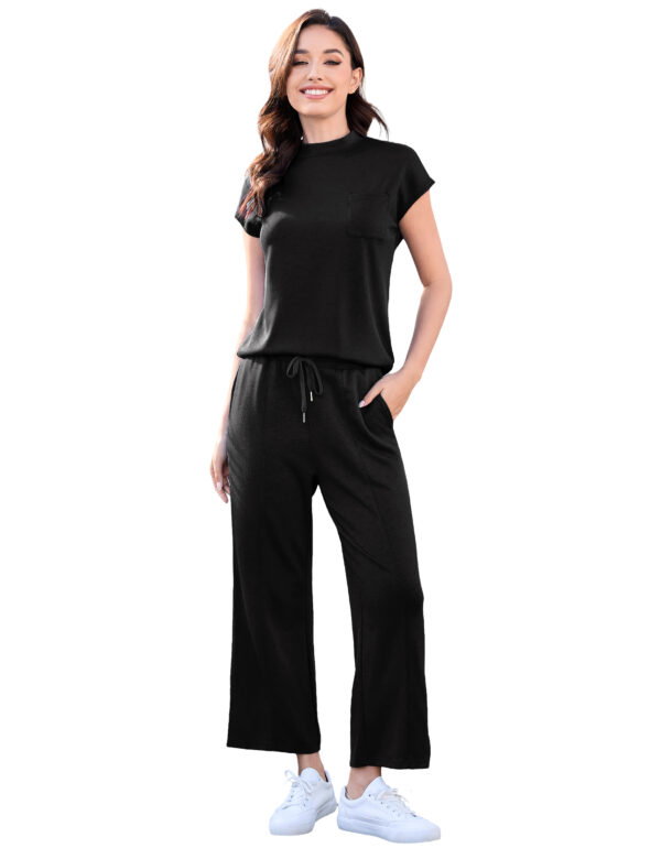 Totatuit Women's 2 Piece Lounge Set Summer Outfits Travel Airport Tracksuit Wide Leg Loungewear