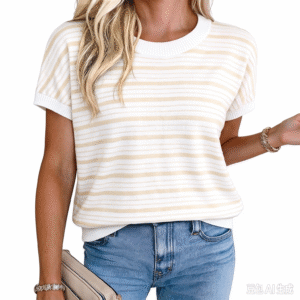 Totatuit Short Sleeve Sweaters for Womens Summer Crew Neck Knit Sweater Shirts Business Casual Work Tops 2026 Spring Outfits
