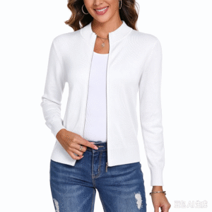 Totatuit Womens Long Sleeve Knitted Zip Up Sweater Cardigans Sweaters Lightweight Zipper Sweatshirts Jacket