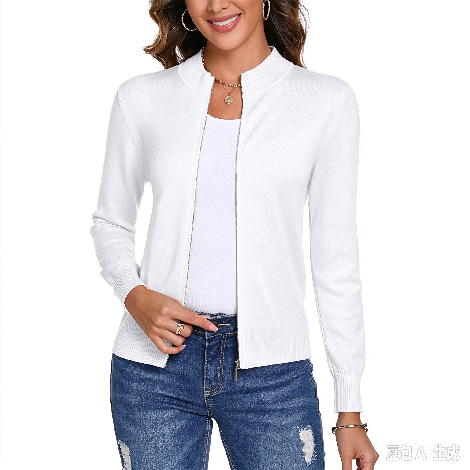 Totatuit Womens Long Sleeve Knitted Zip Up Sweater Cardigans Sweaters Lightweight Zipper Sweatshirts Jacket